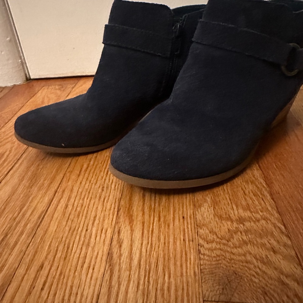 Bass Black Suede Ankle Booties